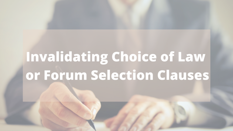 choice of law provision vs forum selection clause